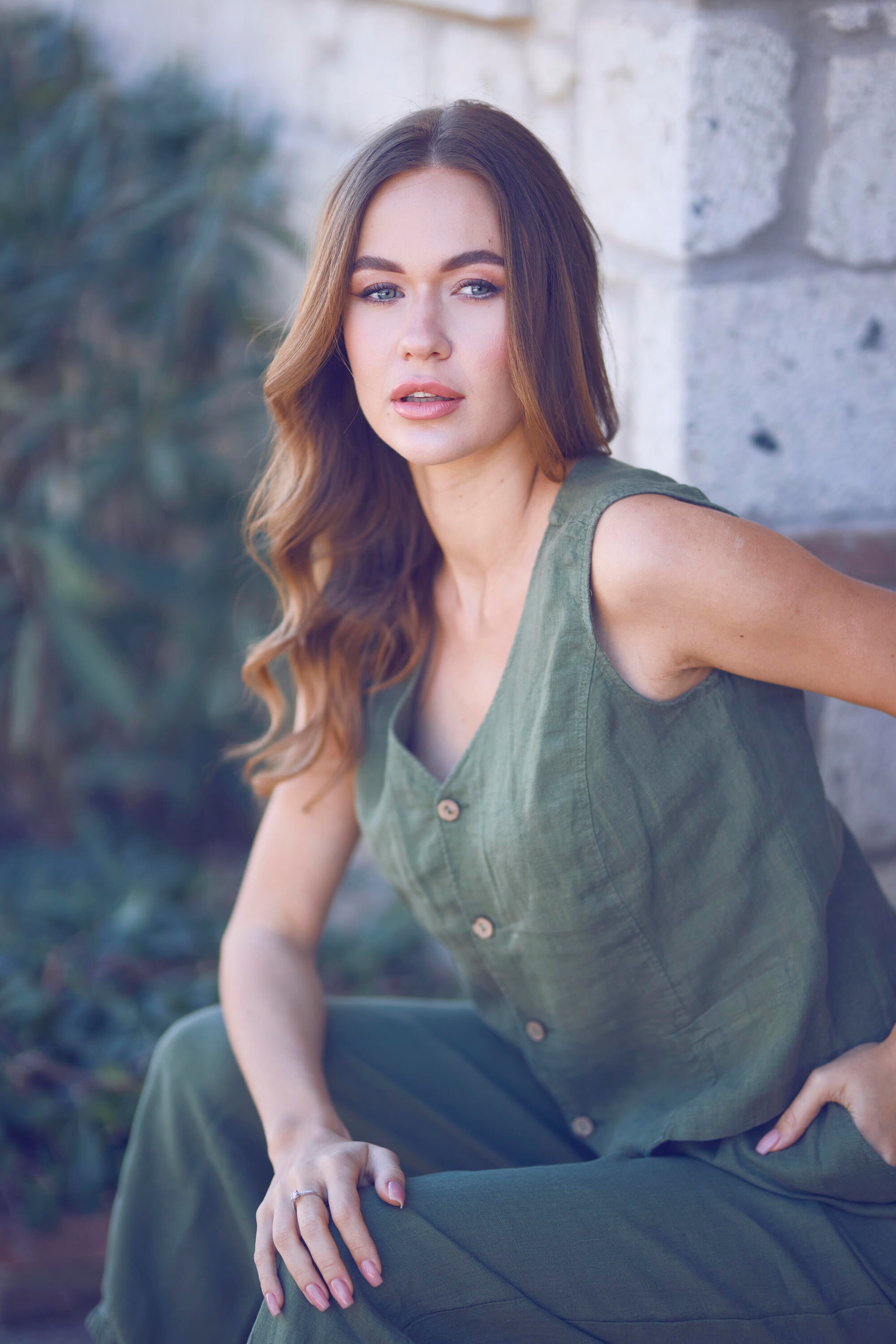 Keten Lastik Paçalı Yoga Pantolon